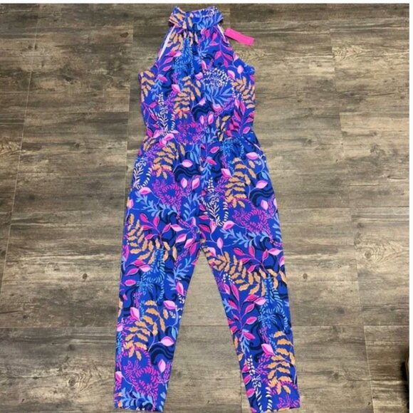 NWT Lilly Pulitzer Wyota Jumpsuit Borealis Blue XL - Picture 5 of 8